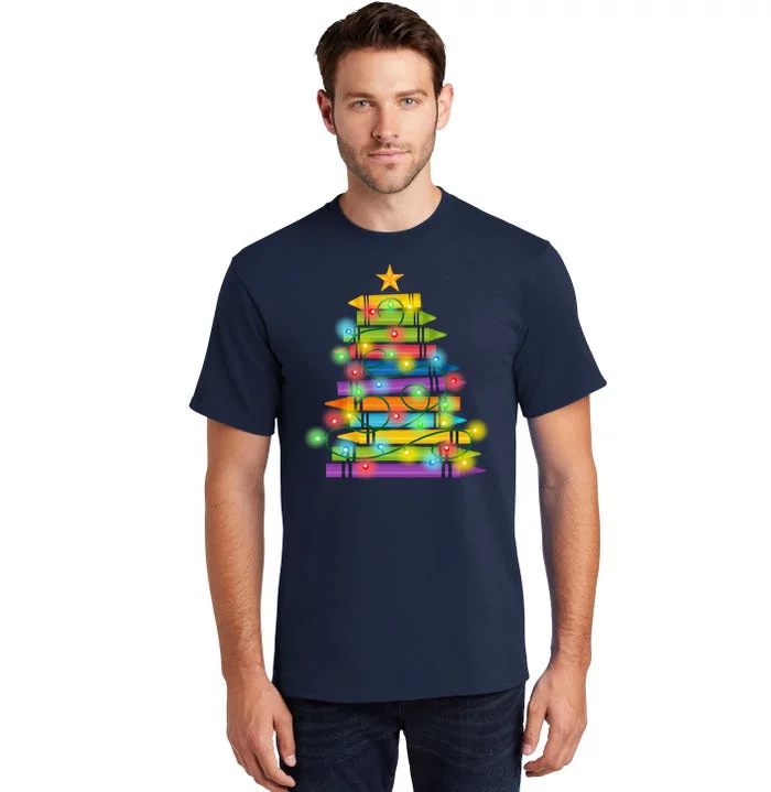 Christmas Colorful Crayons Holiday Tall T-Shirt