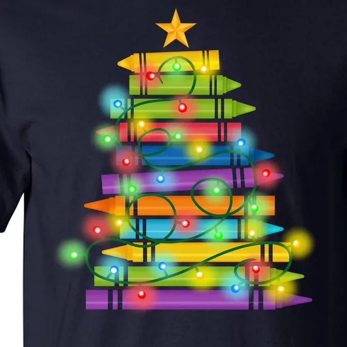 Christmas Colorful Crayons Holiday Tall T-Shirt