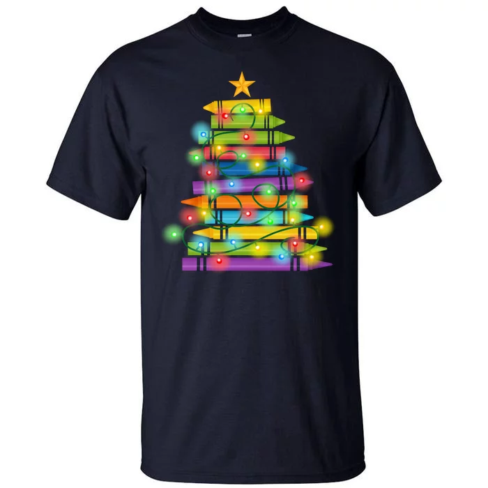 Christmas Colorful Crayons Holiday Tall T-Shirt