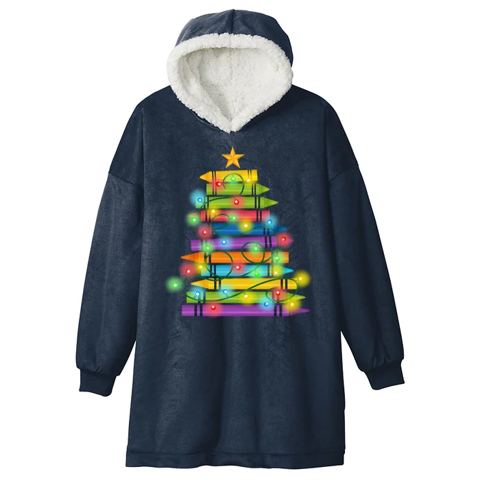 Christmas Colorful Crayons Holiday Hooded Wearable Blanket