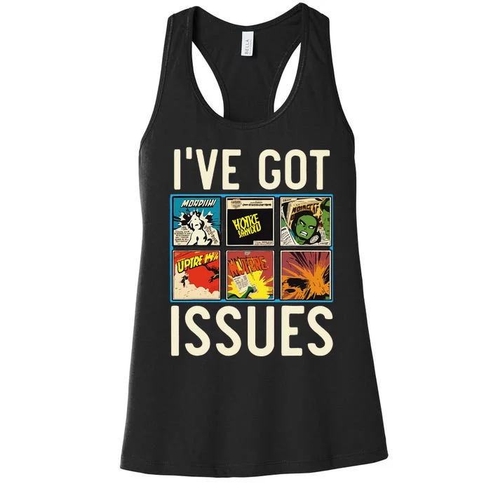 Comic Collector Comic Reader Reading Comic Books Women's Racerback Tank