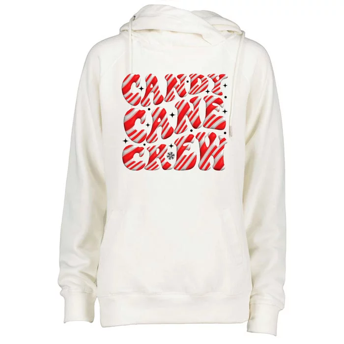 Candy Cane Crew Funny Christmas Candy Cane Lover Xmas Pajama Womens Funnel Neck Pullover Hood