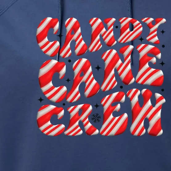 Candy Cane Crew Funny Christmas Candy Cane Lover Xmas Pajama Performance Fleece Hoodie