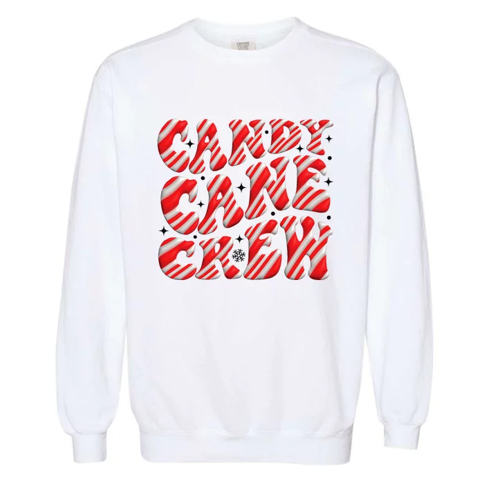 Candy Cane Crew Funny Christmas Candy Cane Lover Xmas Pajama Garment-Dyed Sweatshirt