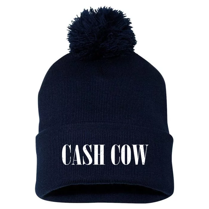 Cash Cow Pom Pom 12in Knit Beanie