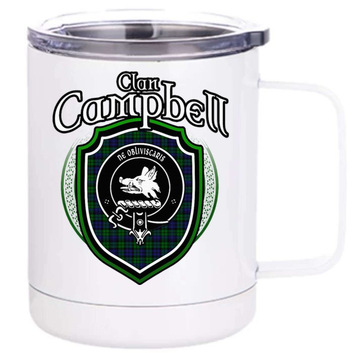 Campbell Clan Crest Scottish Clan Campbell Family Badge Front & Back 12oz Stainless Steel Tumbler Cup