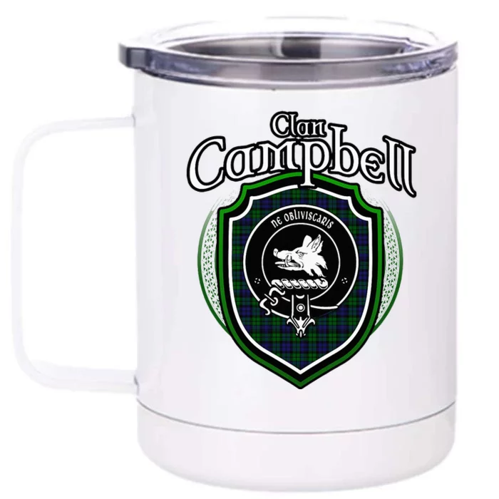 Campbell Clan Crest Scottish Clan Campbell Family Badge Front & Back 12oz Stainless Steel Tumbler Cup