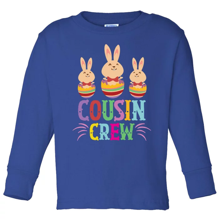 Cousin Crew Cute Bunny Rabbit Matching Easter Day Party Gift Toddler Long Sleeve Shirt