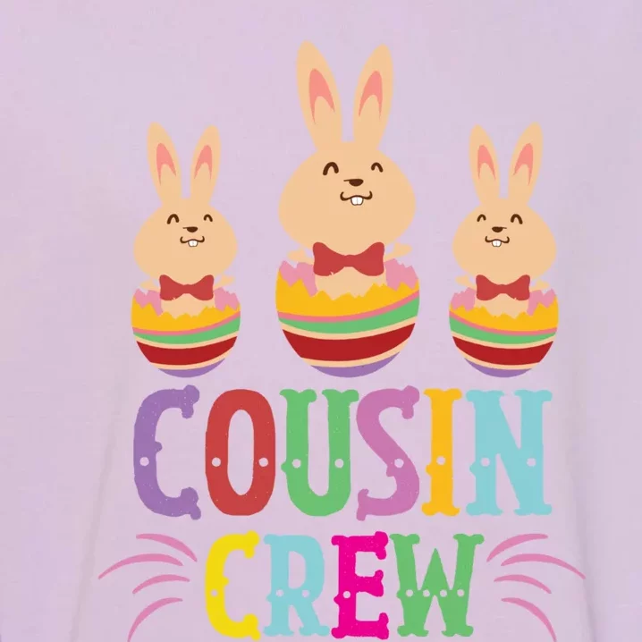 Cousin Crew Cute Bunny Rabbit Matching Easter Day Party Gift Garment-Dyed Sweatshirt