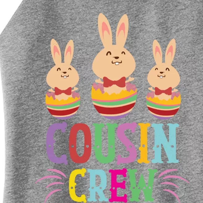 Cousin Crew Cute Bunny Rabbit Matching Easter Day Party Gift Women’s Perfect Tri Rocker Tank