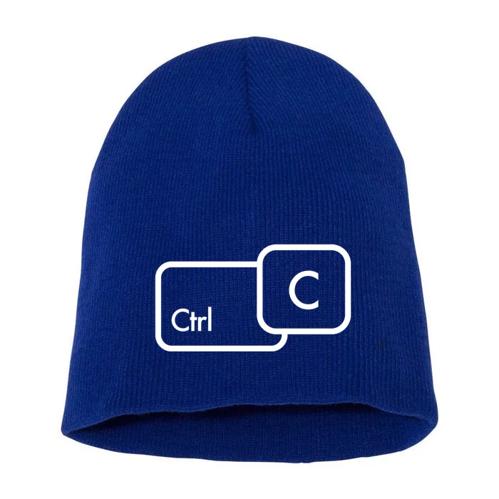 Ctrl C Copy Paste Family Matching Great Gift Short Acrylic Beanie