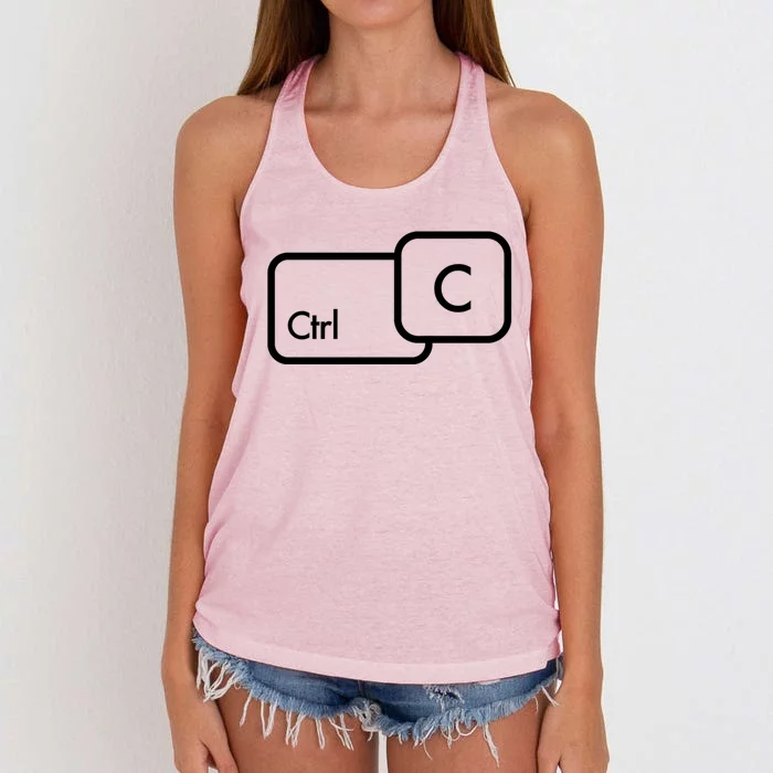 Ctrl C Copy Paste Family Matching Great Gift Women's Knotted Racerback Tank