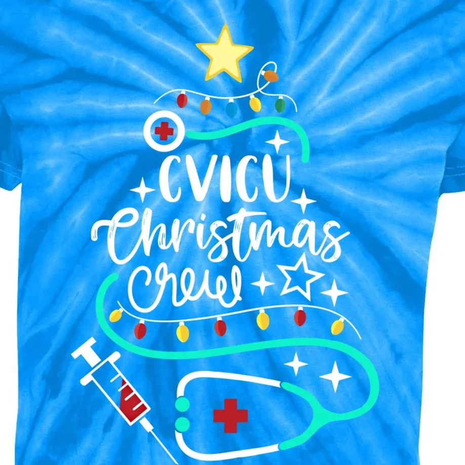 Cvicu Christmas Crew Cardiovascular Nurse Icu Tech Secretary Gift Kids Tie-Dye T-Shirt