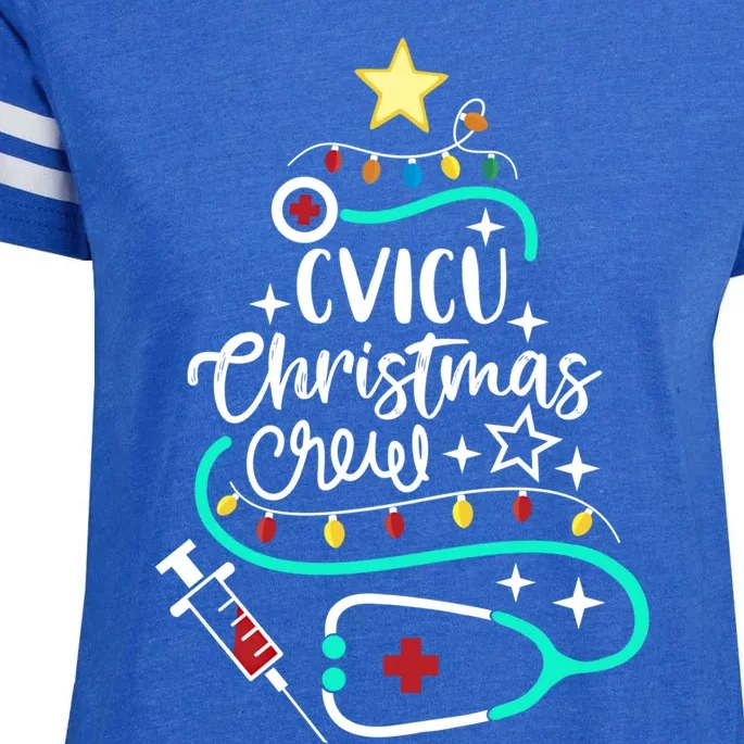 Cvicu Christmas Crew Cardiovascular Nurse Icu Tech Secretary Gift Enza Ladies Jersey Football T-Shirt