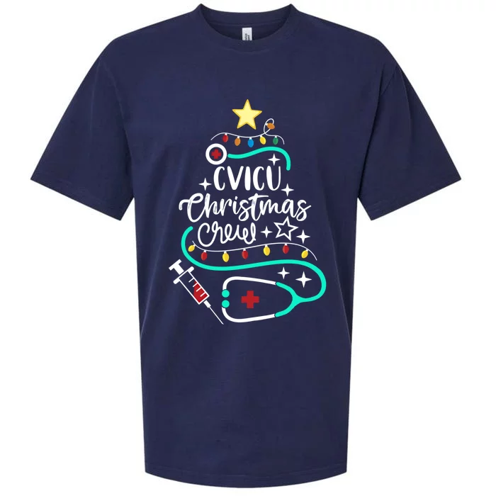 Cvicu Christmas Crew Cardiovascular Nurse Icu Tech Secretary Gift Sueded Cloud Jersey T-Shirt