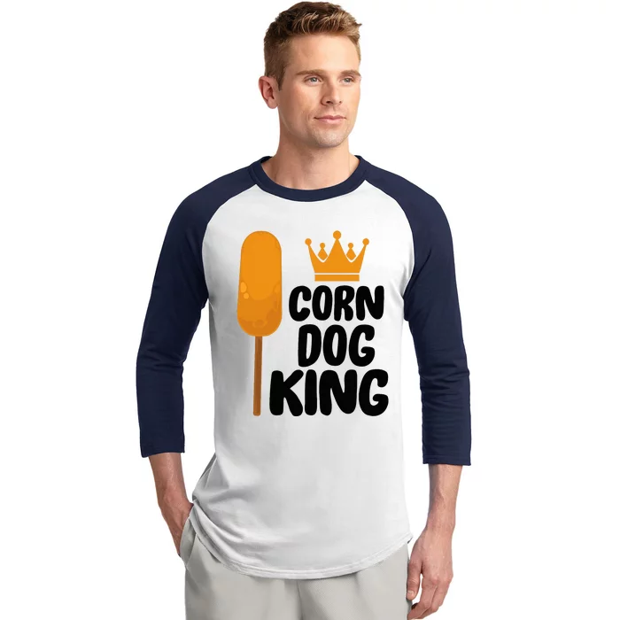 Corndog Costume  Corn Dog King Baseball Sleeve Shirt