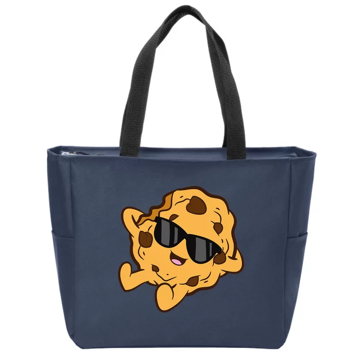 Chocolate Chip Cookie Relaxing Kawaii Cookie Zip Tote Bag