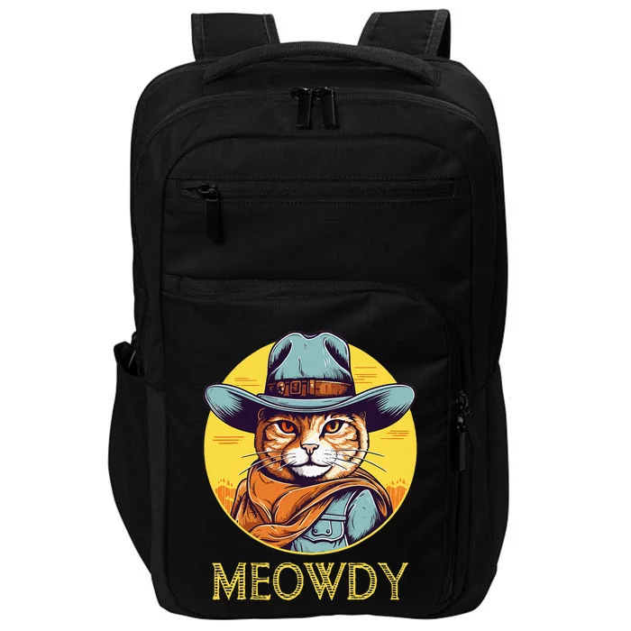 Cat Cowboy Cowgirl Halloween Meow Howdy Meowdy Impact Tech Backpack