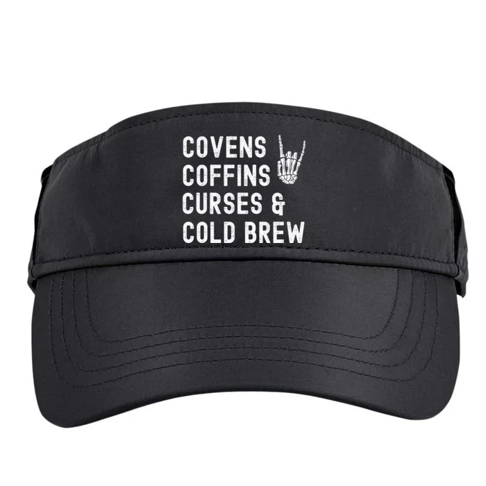 Covens Coffins Curses & Cold Brew Adult Drive Performance Visor