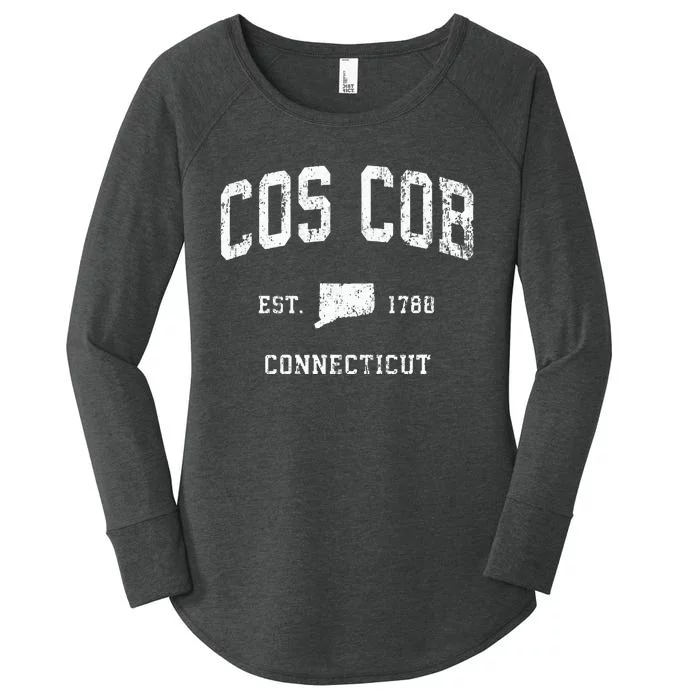 Cos Cob Connecticut Ct Vintage Athletic Sports Women's Perfect Tri Tunic Long Sleeve Shirt