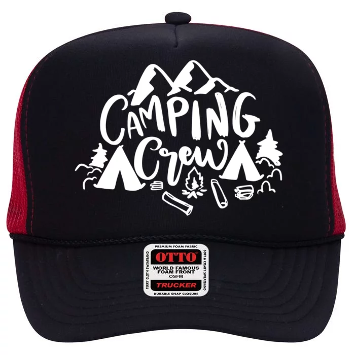 Camping Crew Camp Trip For Campers High Crown Mesh Trucker Hat