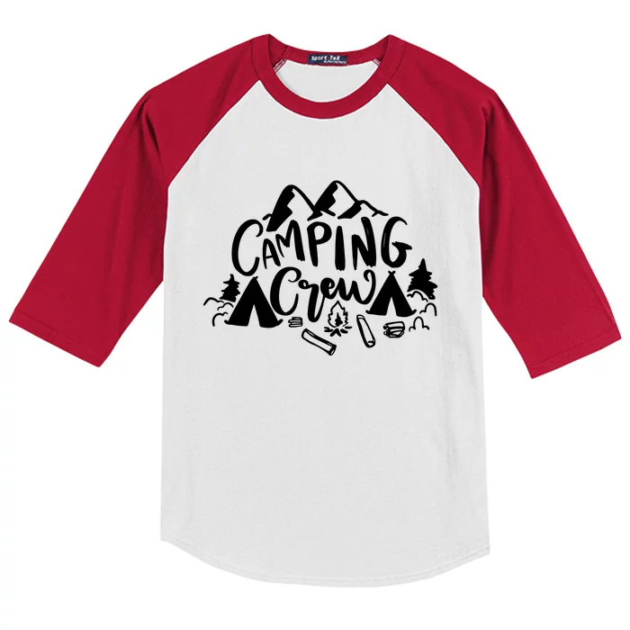 Camping Crew Camp Trip For Campers Kids Colorblock Raglan Jersey