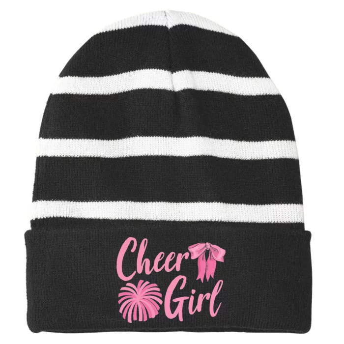 Cheer Cheerleader  Cheering Practice Cheerleading Striped Beanie with Solid Band