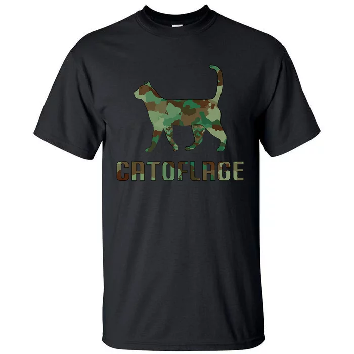 Camo Cat Catoflage Funny Cat Lover Cute Kitten Meow Cats Tall T-Shirt