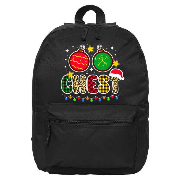 Couples Christmas Chestnuts Matching Chest And Nuts 16 in Basic Backpack