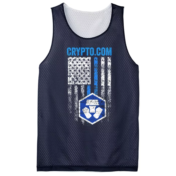 Crypto Com Coin With American Flag Mesh Reversible Basketball Jersey Tank