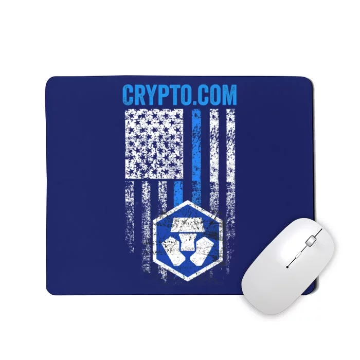 Crypto Com Coin With American Flag Mousepad