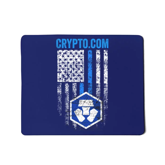 Crypto Com Coin With American Flag Mousepad