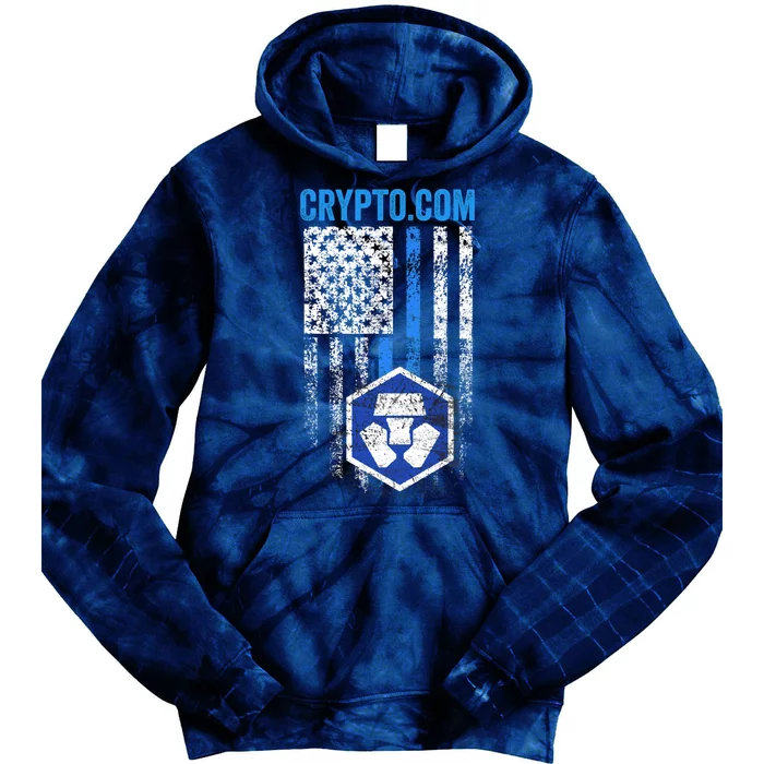 Crypto Com Coin With American Flag Tie Dye Hoodie