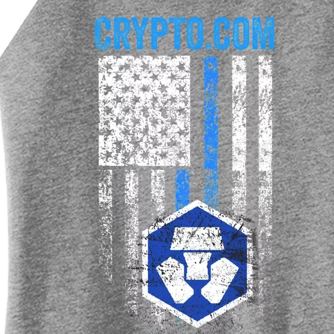 Crypto Com Coin With American Flag Women’s Perfect Tri Rocker Tank