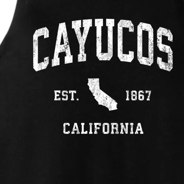 Cayucos California Ca Vintage Athletic Ladies Tri-Blend Wicking Tank