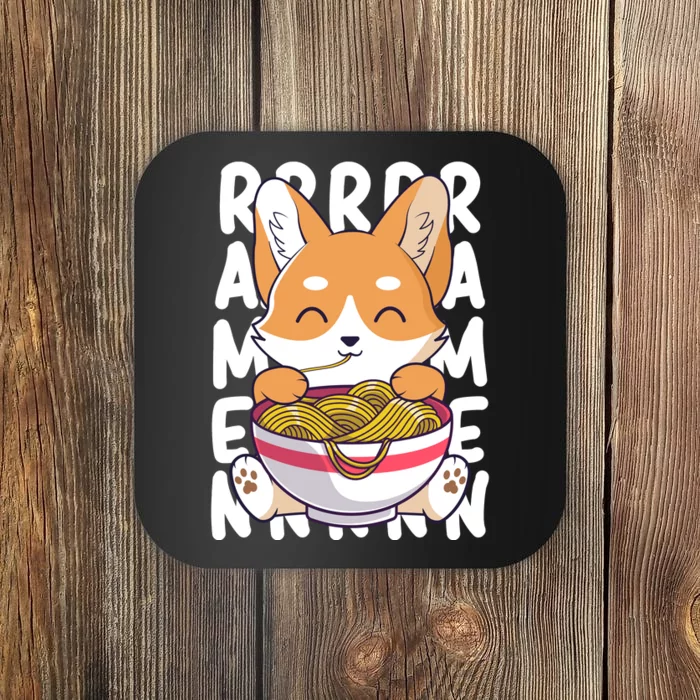 Chibi Cute Corgi Ramen Noodles Coaster