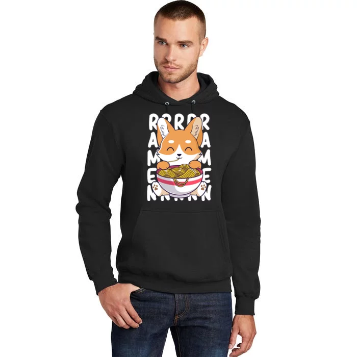 Chibi Cute Corgi Ramen Noodles Tall Hoodie