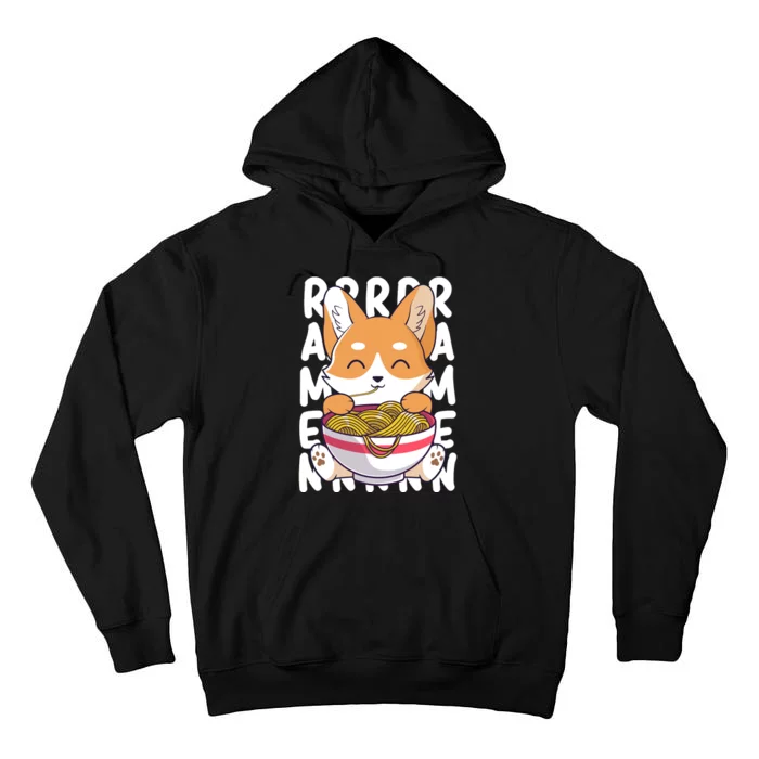 Chibi Cute Corgi Ramen Noodles Tall Hoodie