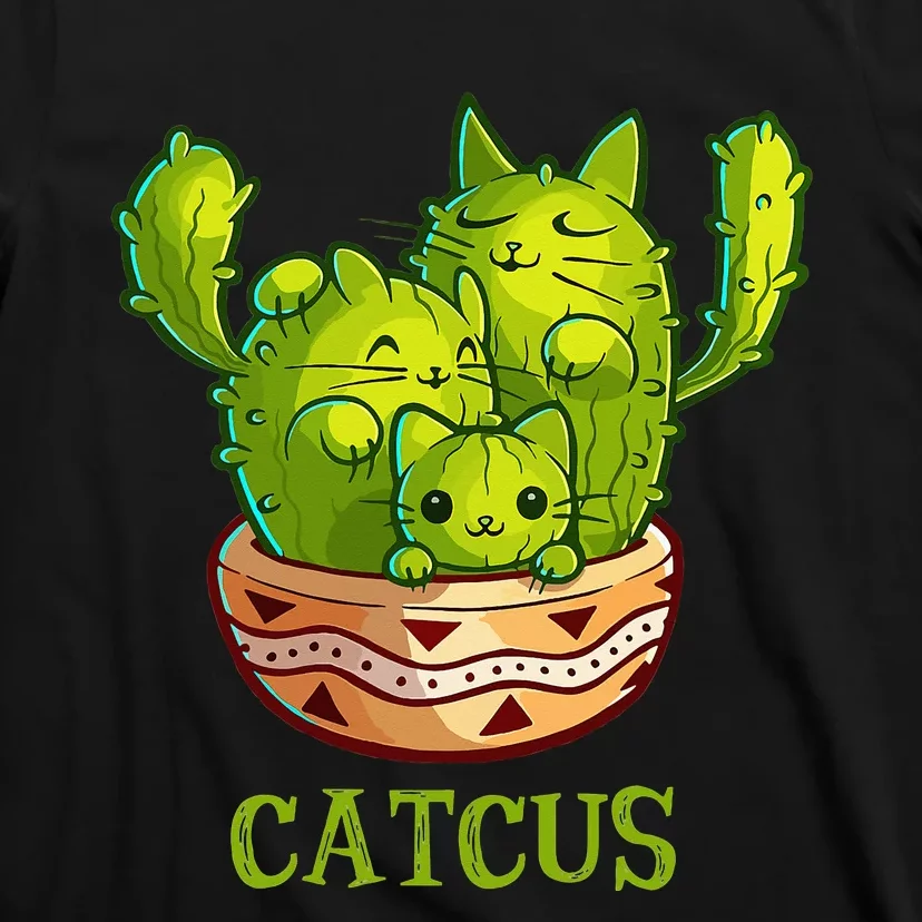 Catcus Cute Cat And Cactus Mexican Cactus Cinco De Mayo T-Shirt