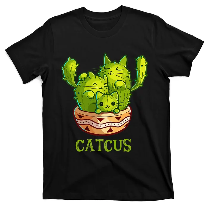 Catcus Cute Cat And Cactus Mexican Cactus Cinco De Mayo T-Shirt