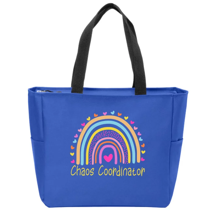 Childcare Chaos Coordinator Teacher Daycare Provider Rainbow Gift Zip Tote Bag