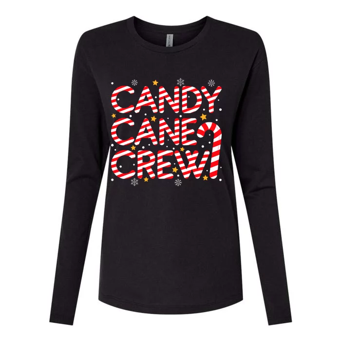 Candy Cane Crew Christmas Candy Cane Xmas Pajamas Womens Cotton Relaxed Long Sleeve T-Shirt