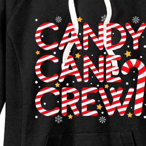 Candy Cane Crew Christmas Candy Cane Xmas Pajamas Women's Fleece Hoodie