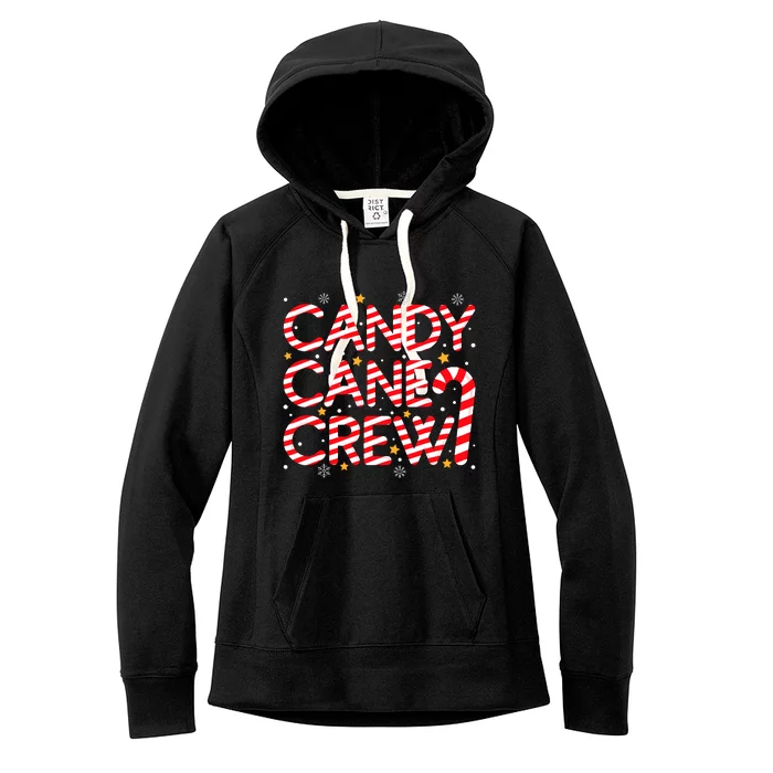 Candy Cane Crew Christmas Candy Cane Xmas Pajamas Women's Fleece Hoodie