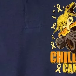 Crush Childhood Cancer Trex Dinosaur Monster Truck Wear Yellow Gold Softstyle Adult Sport Polo