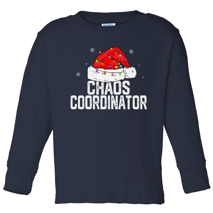 Chaos Coordinator Christmas Funny Family Matching Group Xmas Toddler Long Sleeve Shirt