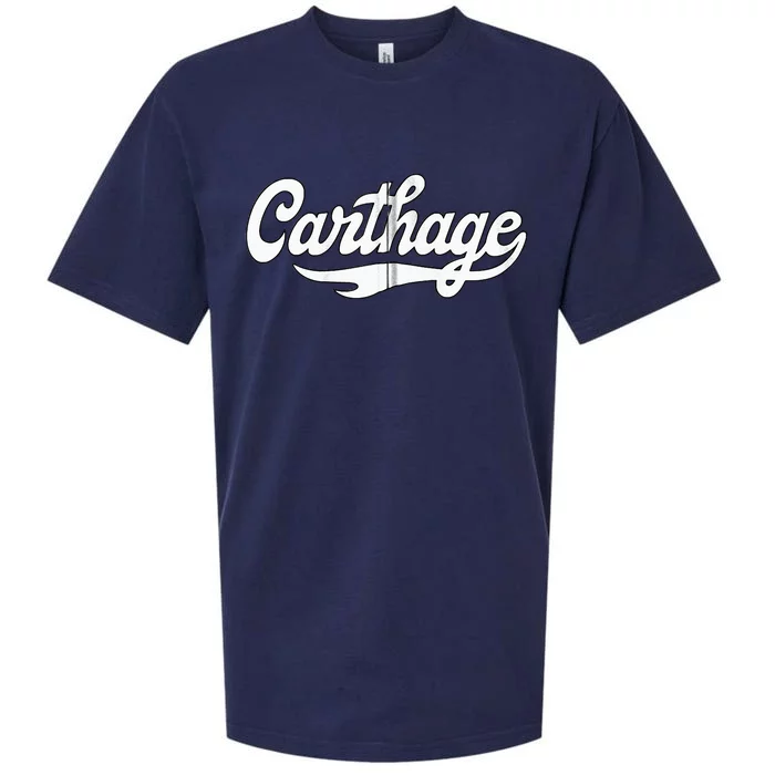 Carthage College Classic Athletic Script Throwback Vintage Sueded Cloud Jersey T-Shirt