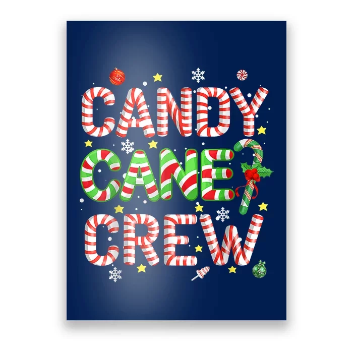 Candy Cane Crew Christmas Candy Love Funny Family Pajama Poster