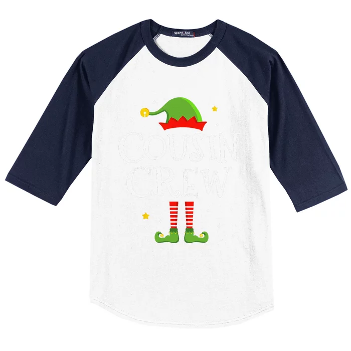 Christmas Cousin Crew With Elf Costume For Family Xmas Baseball Sleeve Shirt