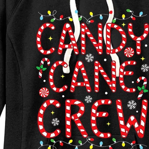 Candy Cane Crew Funny Christmas Candy Cane Lover Xmas Pajama Women's Fleece Hoodie